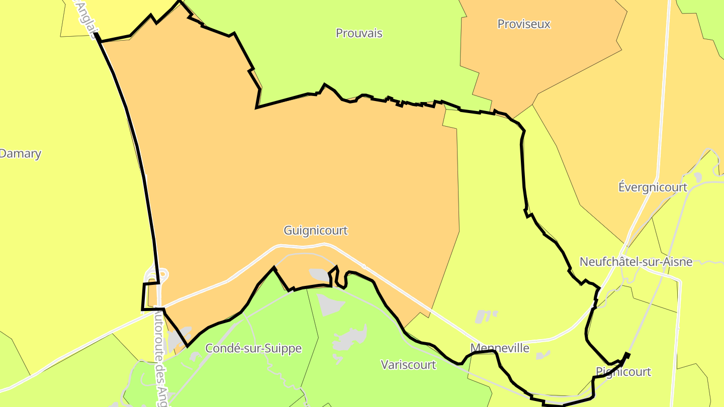 Carte des prix de l'immobilier Villeneuve-sur-Aisne