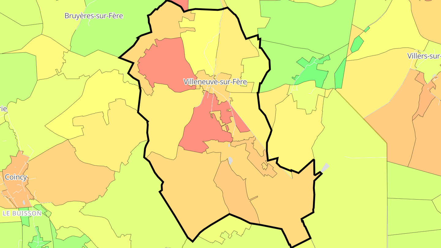 Carte des prix de l'immobilier Villeneuve-sur-Fère