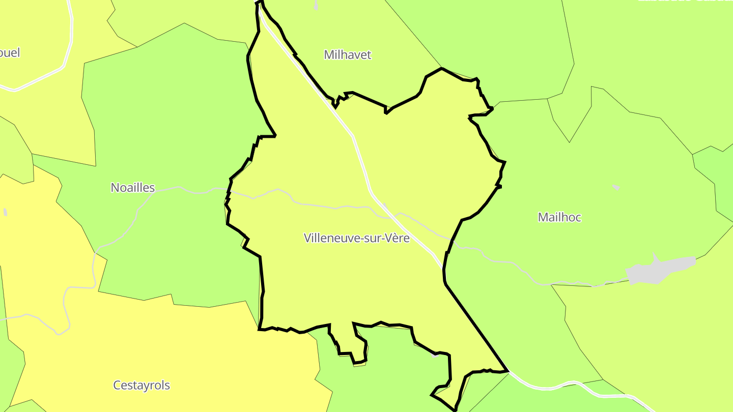 Carte des prix de l'immobilier Villeneuve-sur-Vère