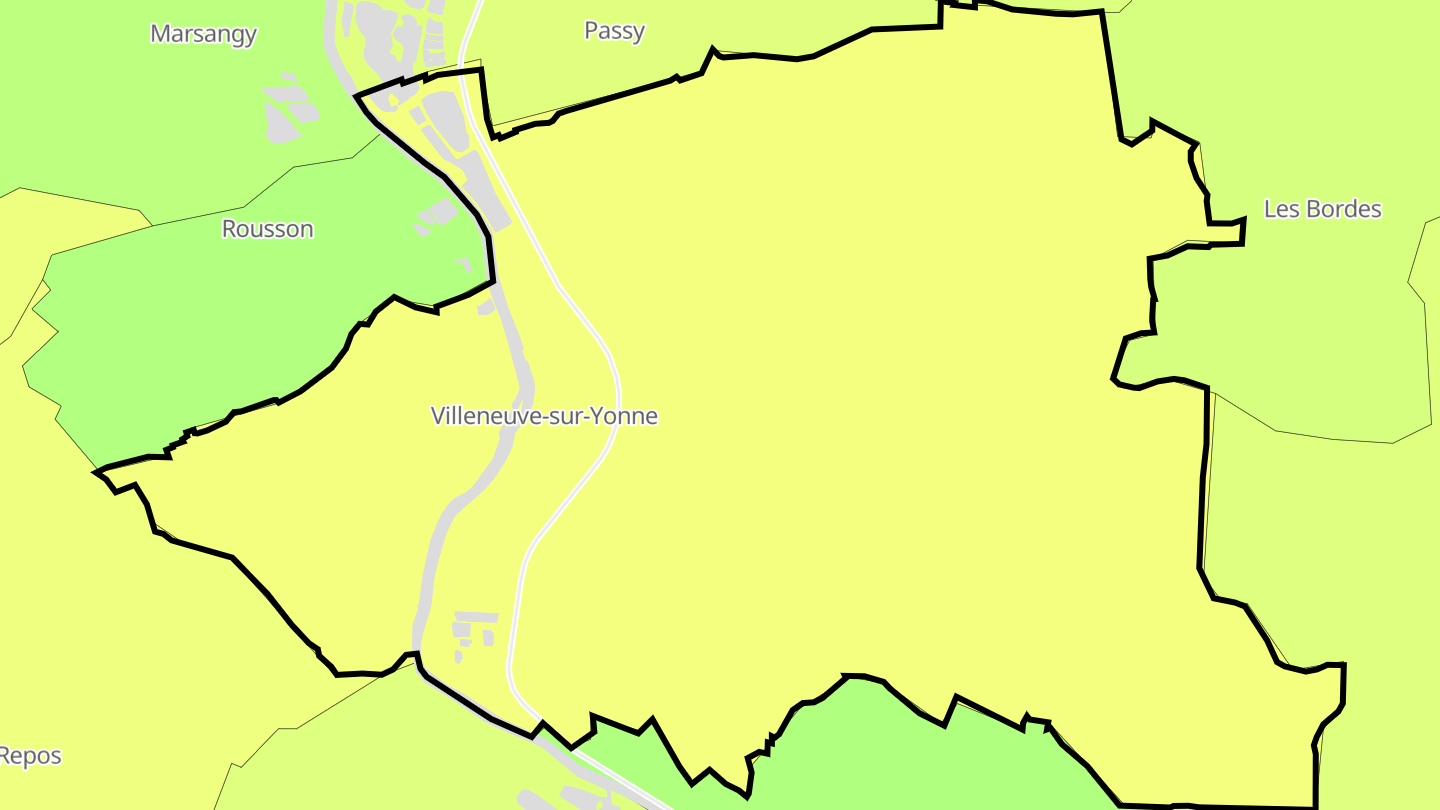 Carte des prix de l'immobilier Villeneuve-sur-Yonne