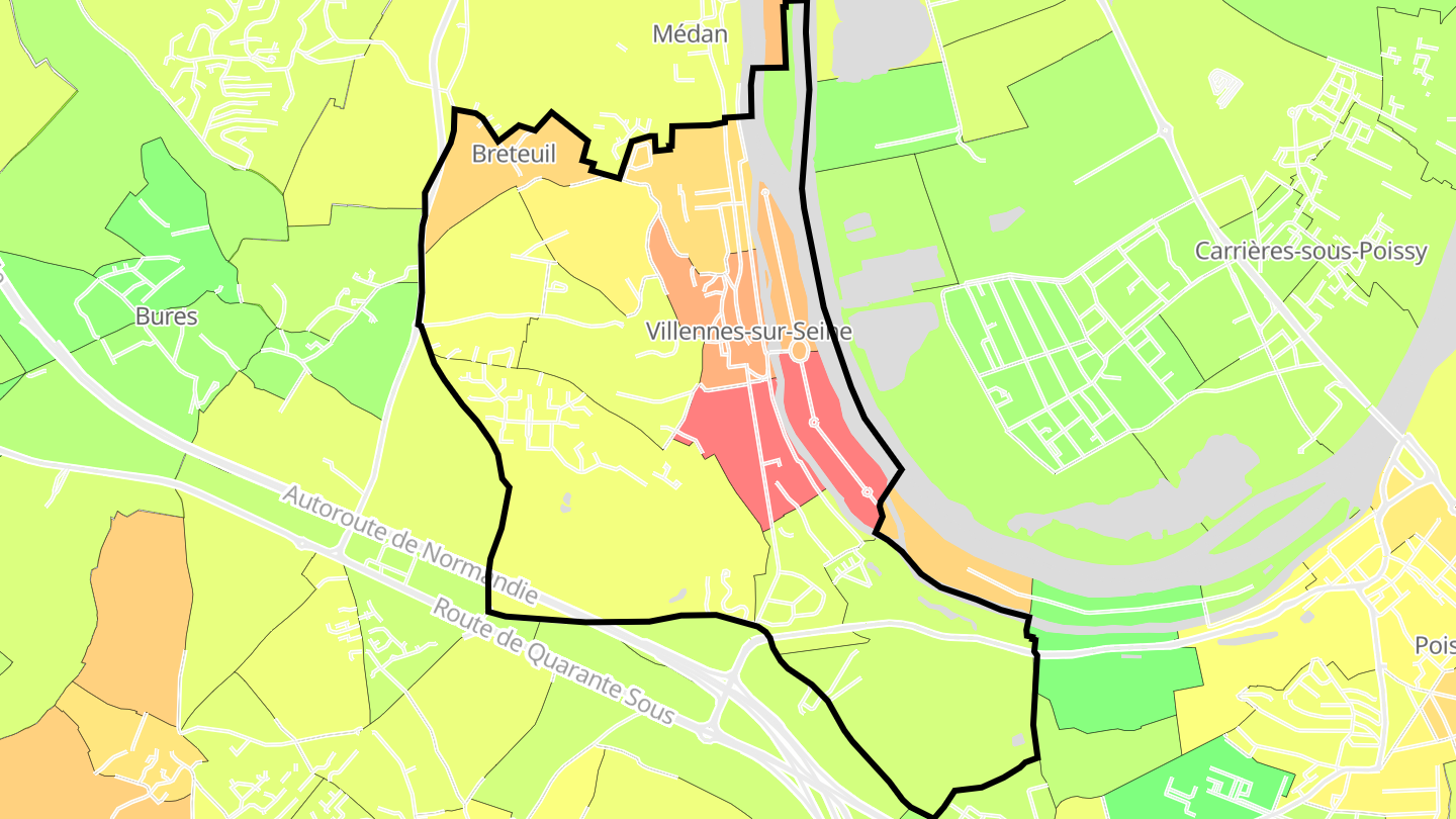 Carte des prix de l'immobilier Villennes-sur-Seine