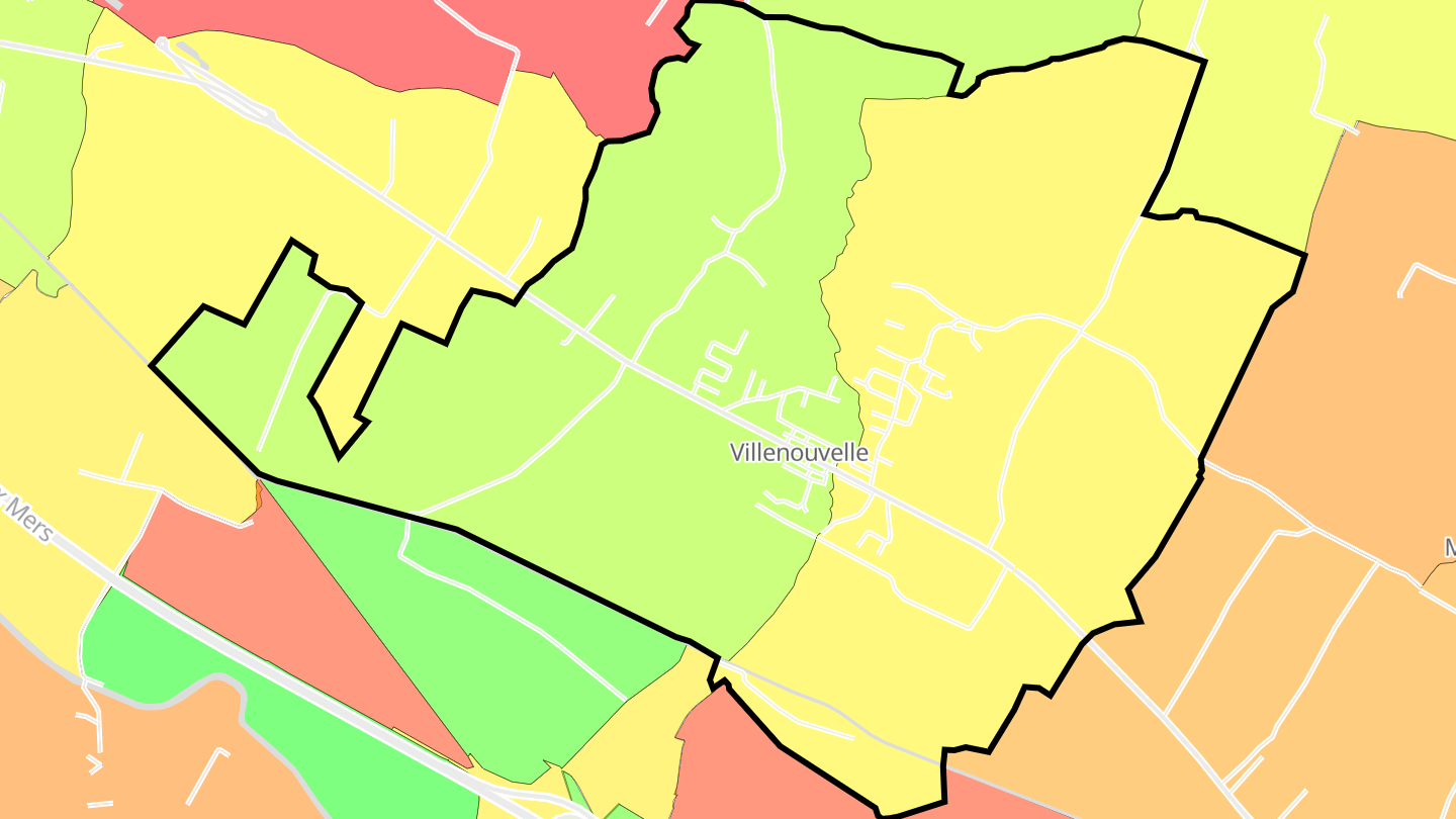 Carte des prix de l'immobilier Villenouvelle