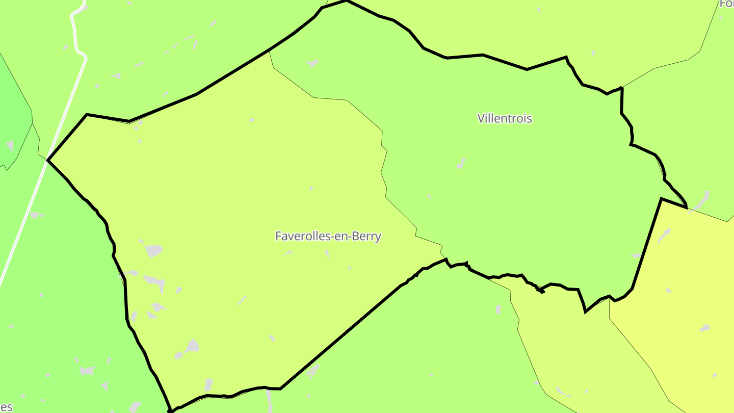 Carte des prix de l'immobilier Villentrois-Faverolles-en-Berry