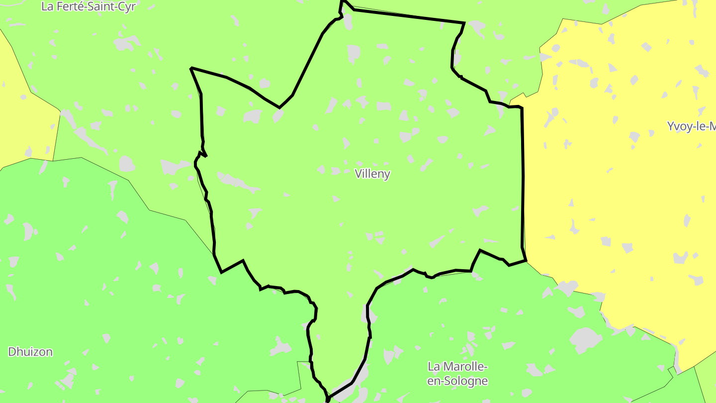 Carte des prix de l'immobilier Villeny