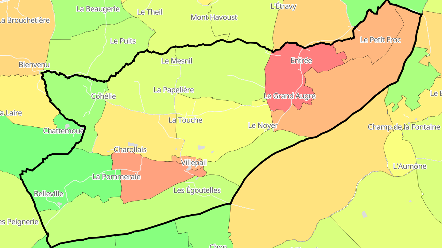 Carte des prix de l'immobilier Villepail