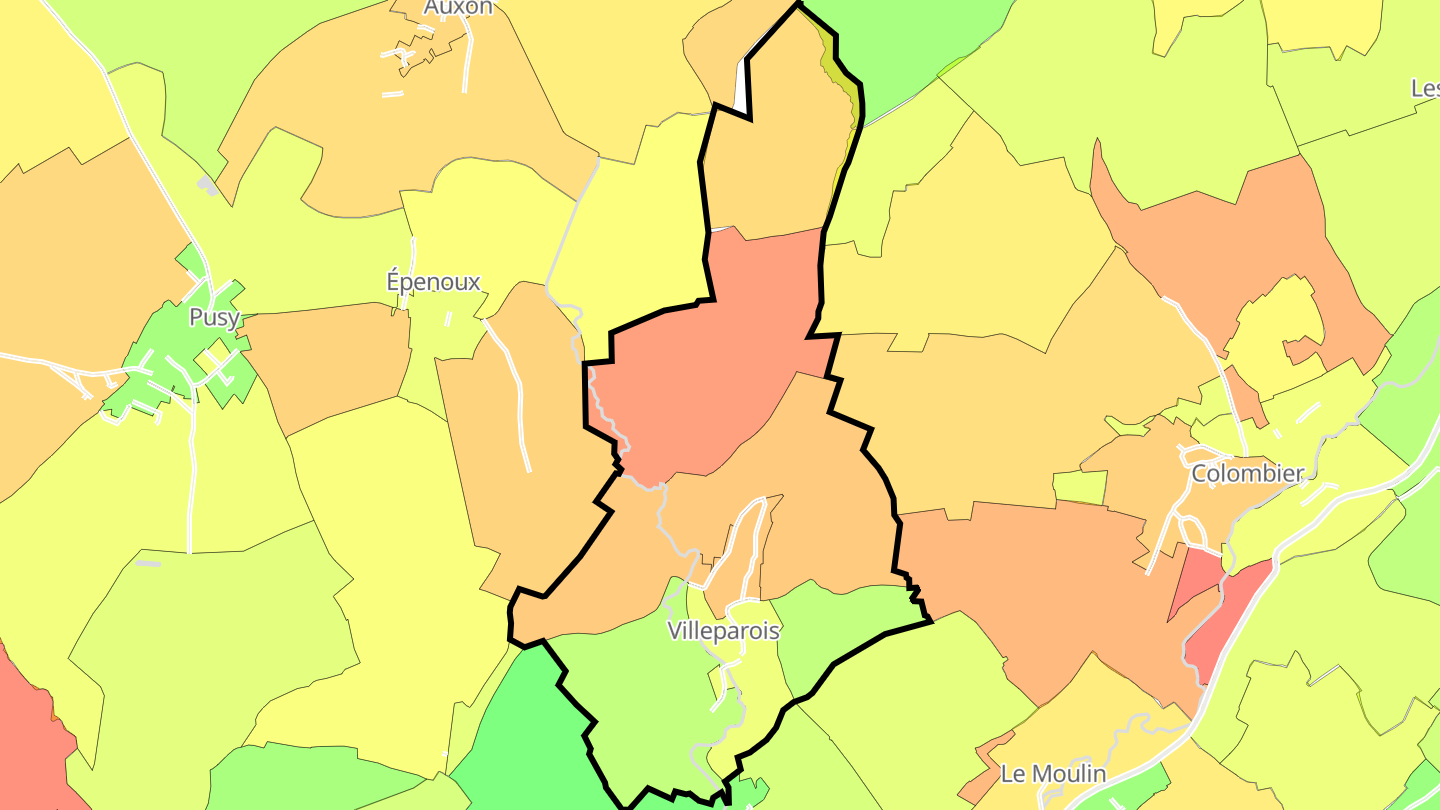 Carte des prix de l'immobilier Villeparois