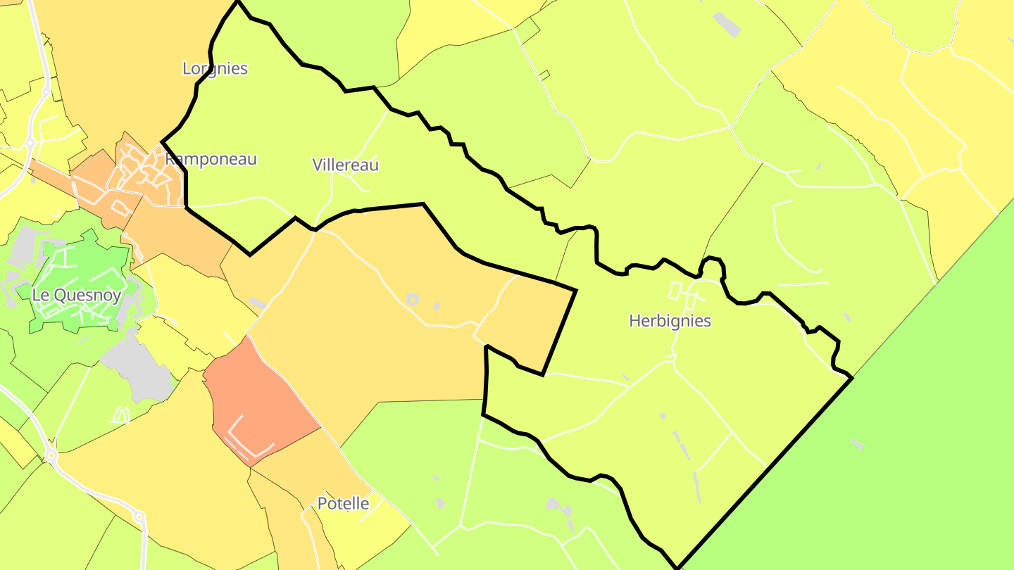 Carte des prix de l'immobilier Villereau