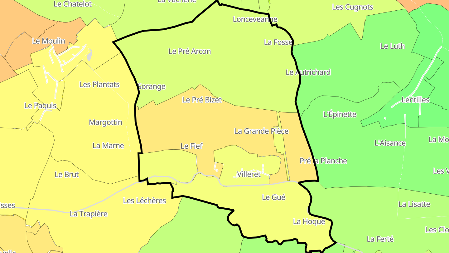 Carte des prix de l'immobilier Villeret