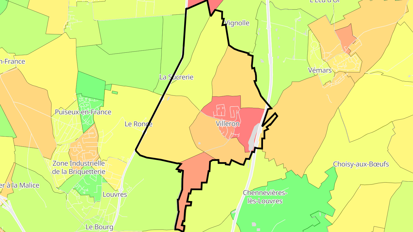 Carte des prix de l'immobilier Villeron