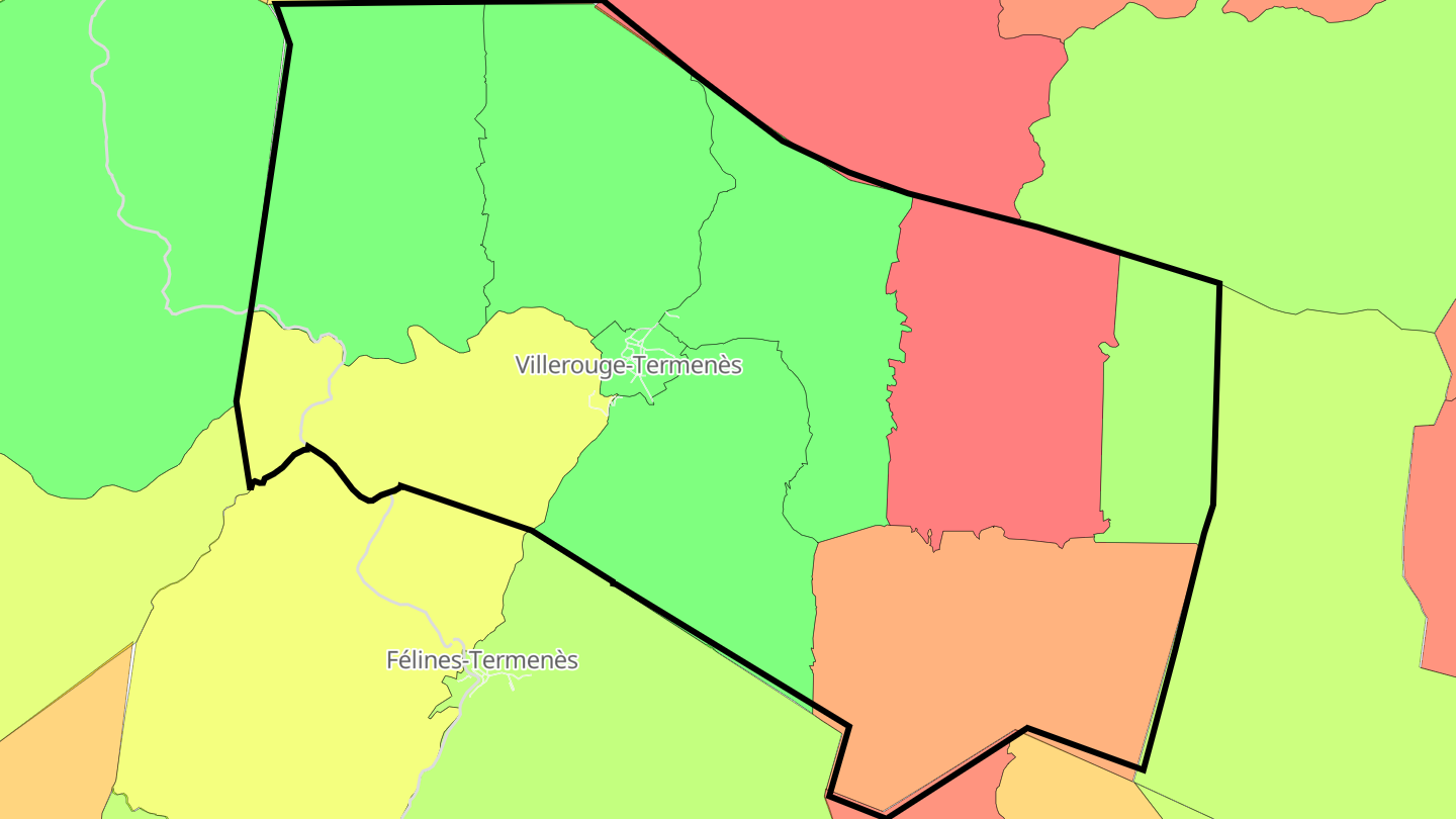 Carte des prix de l'immobilier Villerouge-Termenès