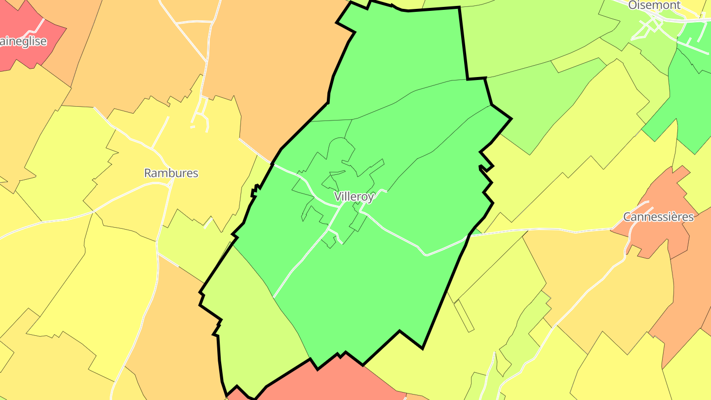 Carte des prix de l'immobilier Villeroy