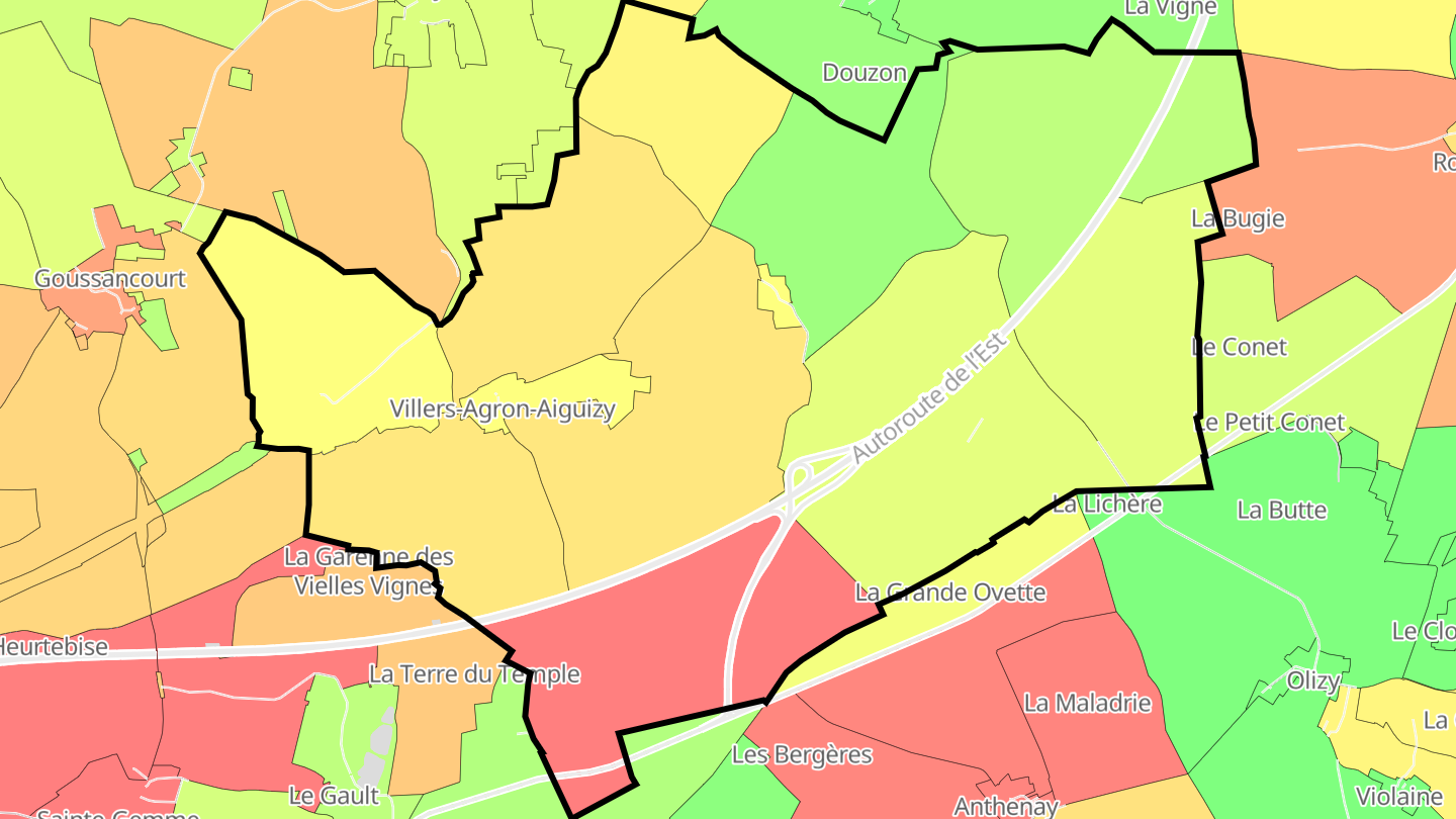 Carte des prix de l'immobilier Villers-Agron-Aiguizy