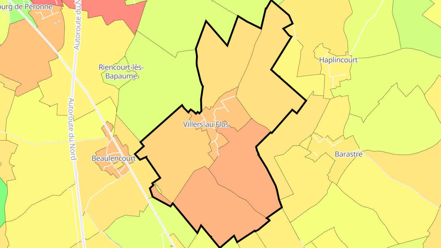 Carte des prix de l'immobilier Villers-au-Flos