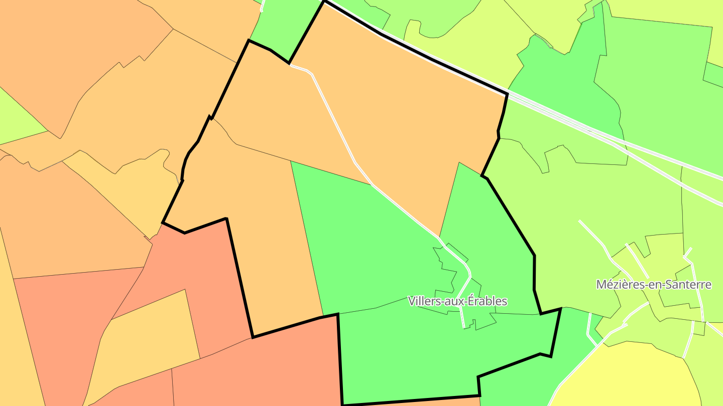Carte des prix de l'immobilier Villers-aux-Érables