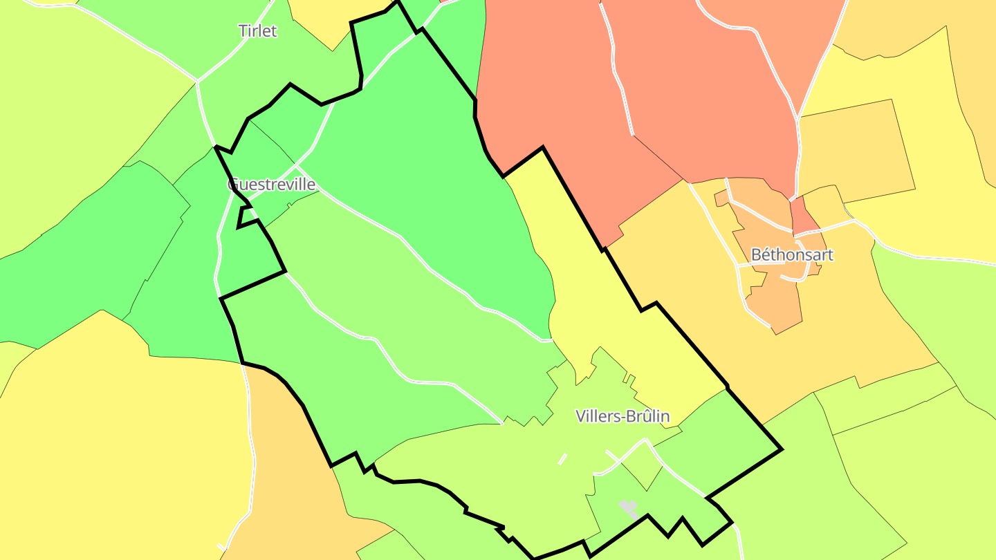 Carte des prix de l'immobilier Villers-Brûlin