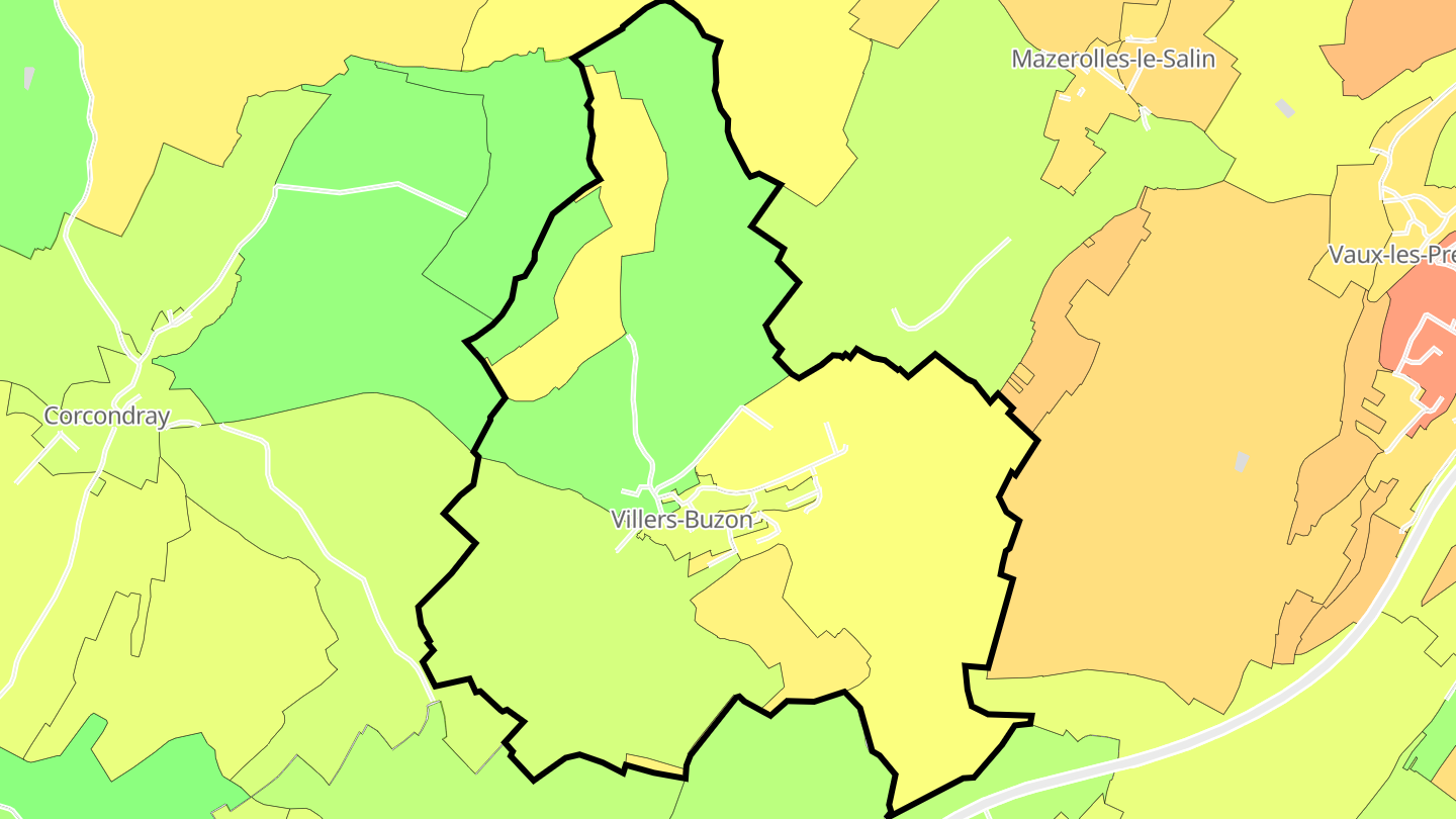 Carte des prix de l'immobilier Villers-Buzon