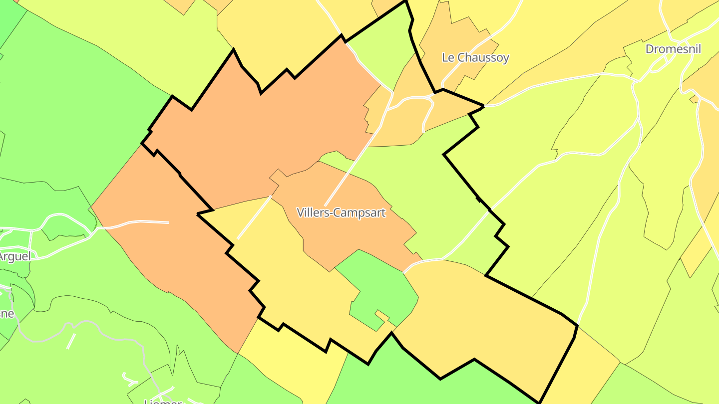 Carte des prix de l'immobilier Villers-Campsart