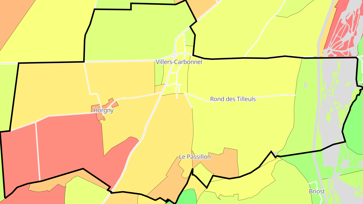 Carte des prix de l'immobilier Villers-Carbonnel
