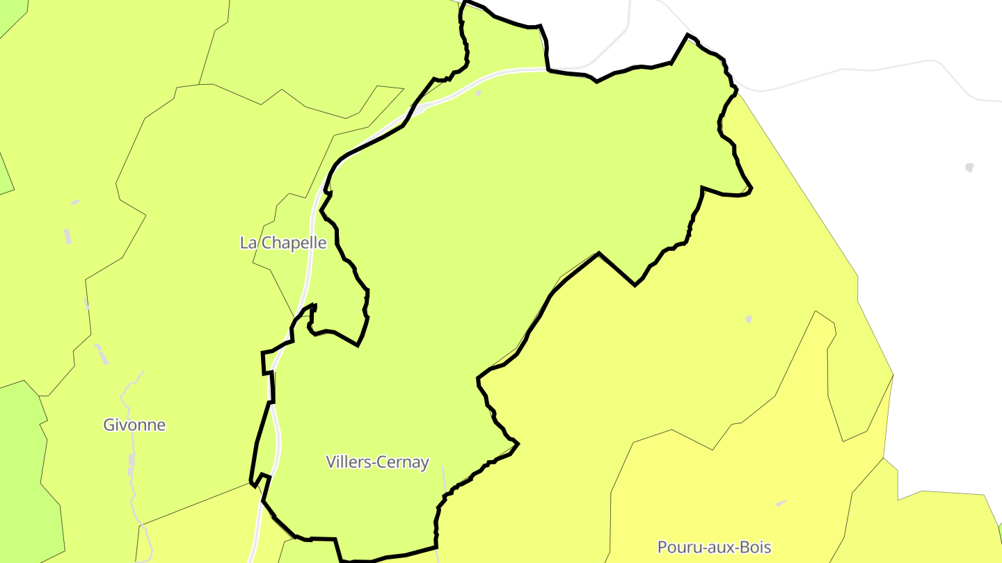 Carte des prix de l'immobilier Villers-Cernay