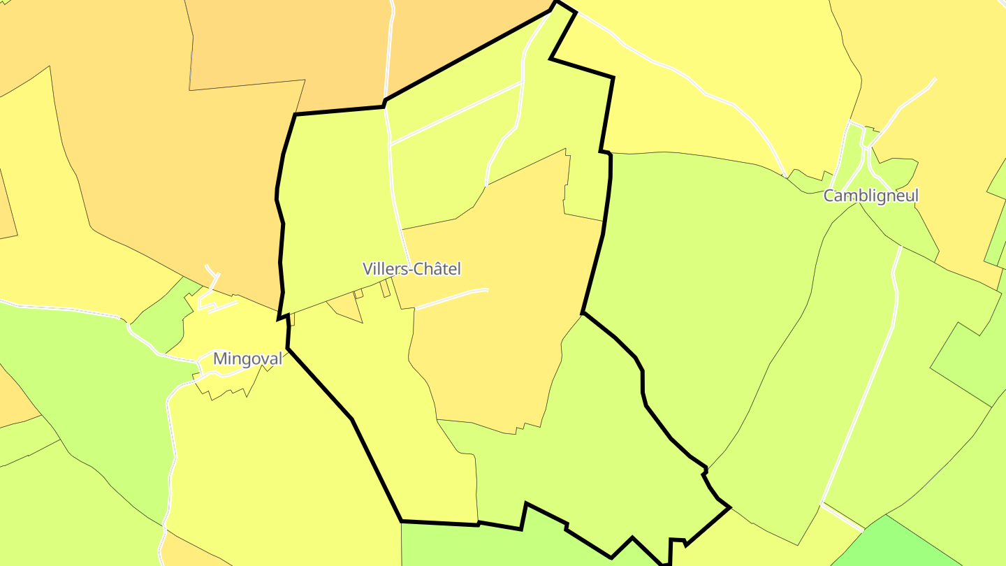 Carte des prix de l'immobilier Villers-Châtel
