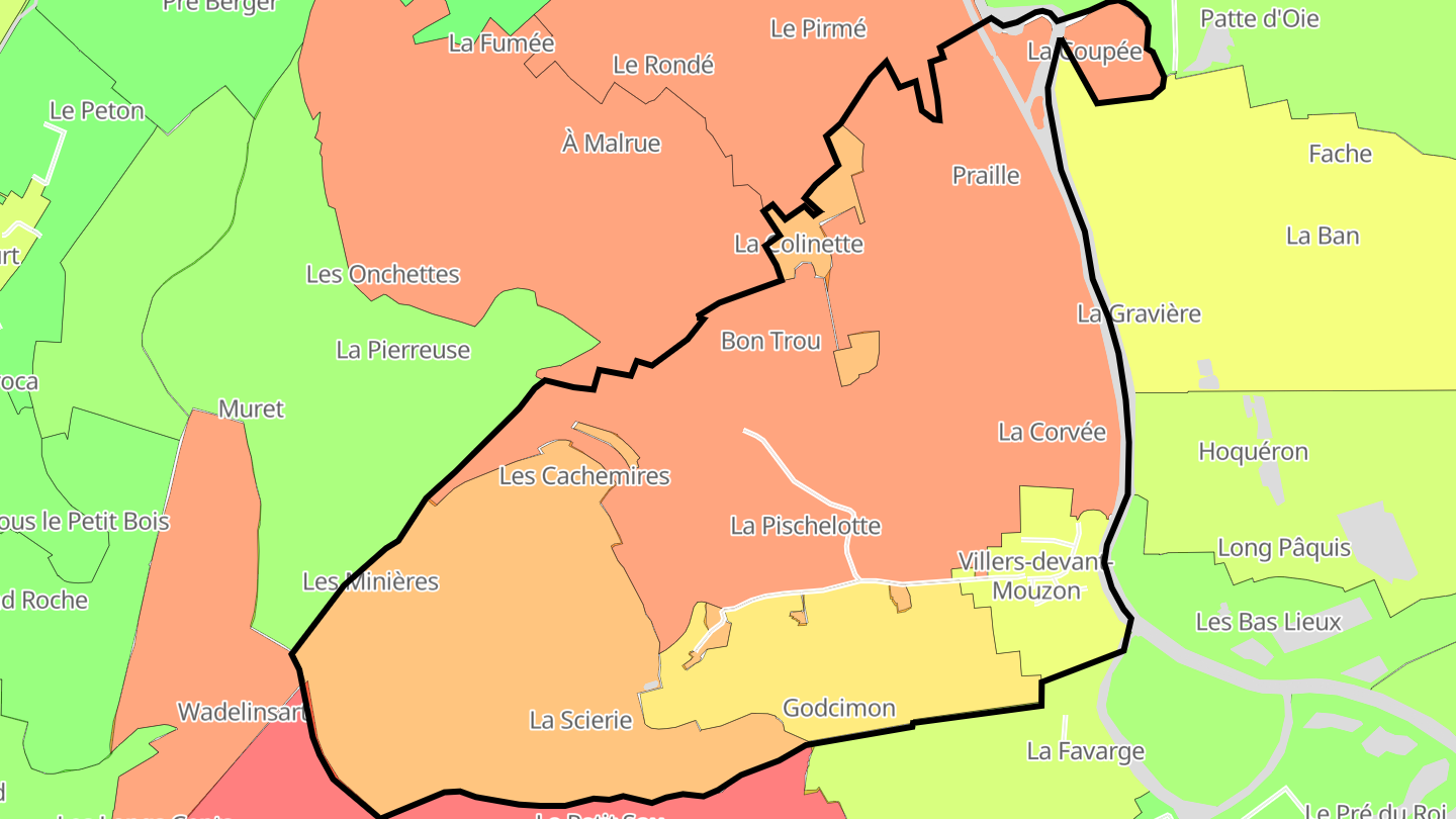 Carte des prix de l'immobilier Villers-devant-Mouzon