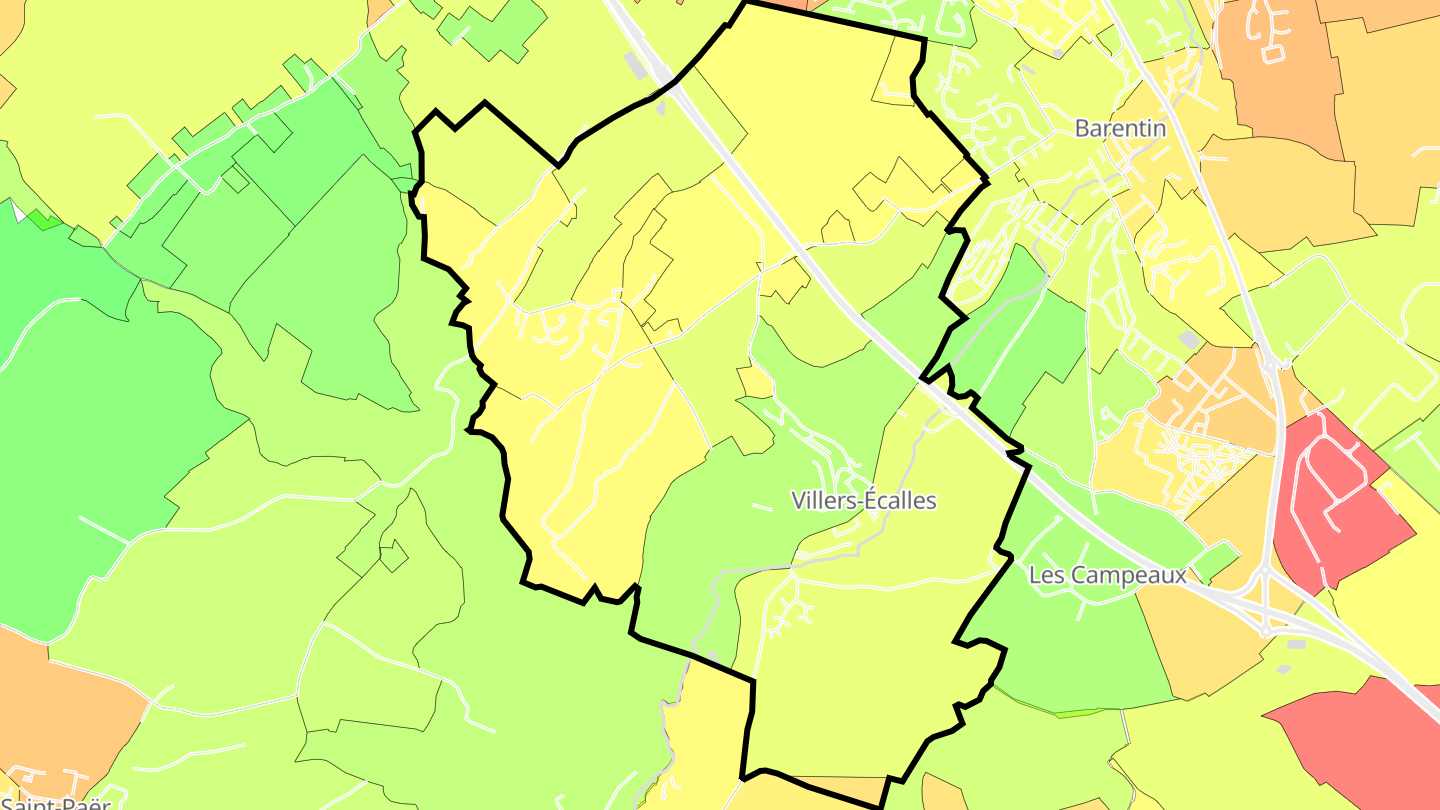 Carte des prix de l'immobilier Villers-Écalles