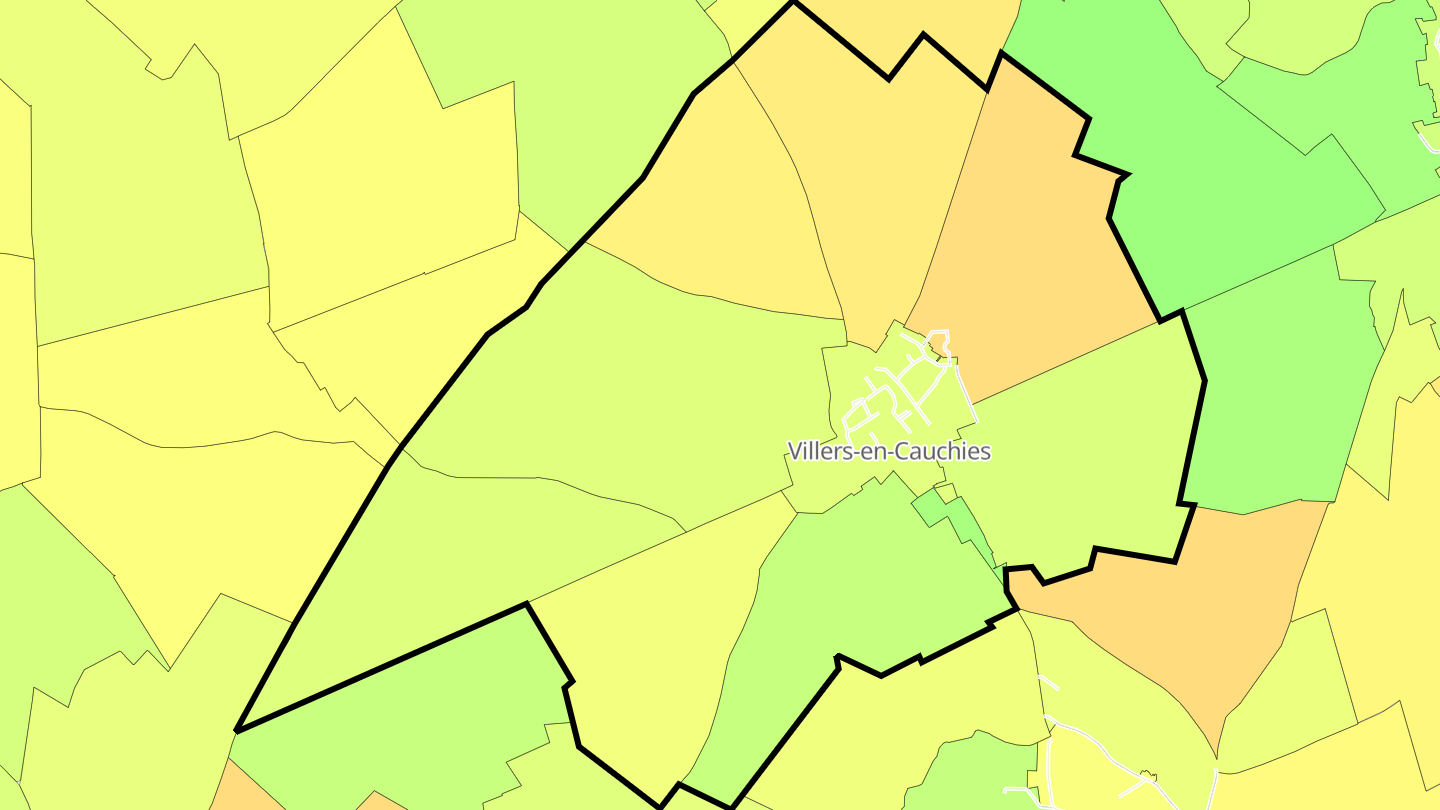 Carte des prix de l'immobilier Villers-en-Cauchies