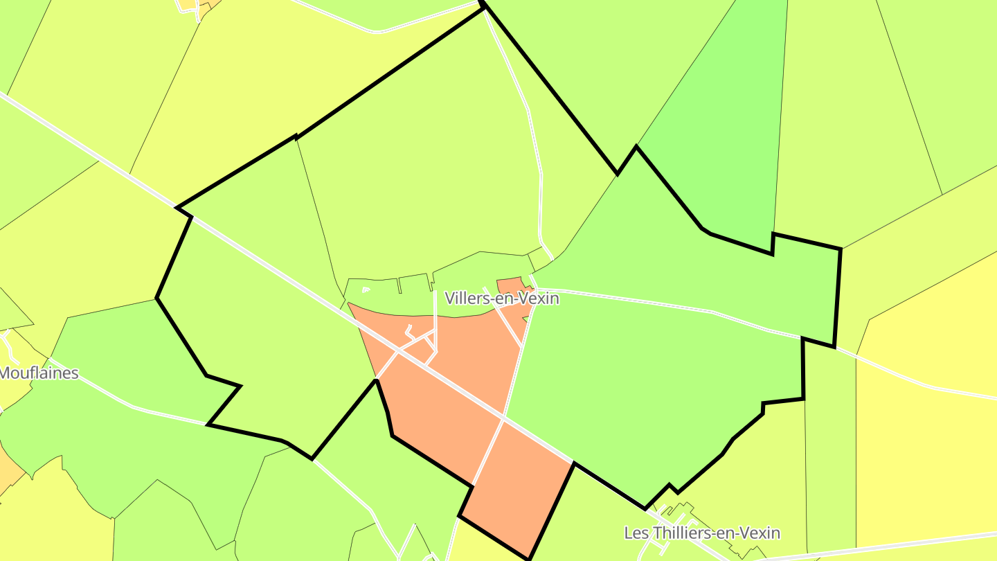 Carte des prix de l'immobilier Villers-en-Vexin