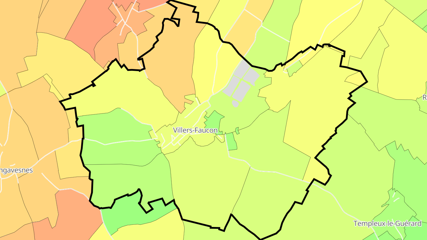 Carte des prix de l'immobilier Villers-Faucon