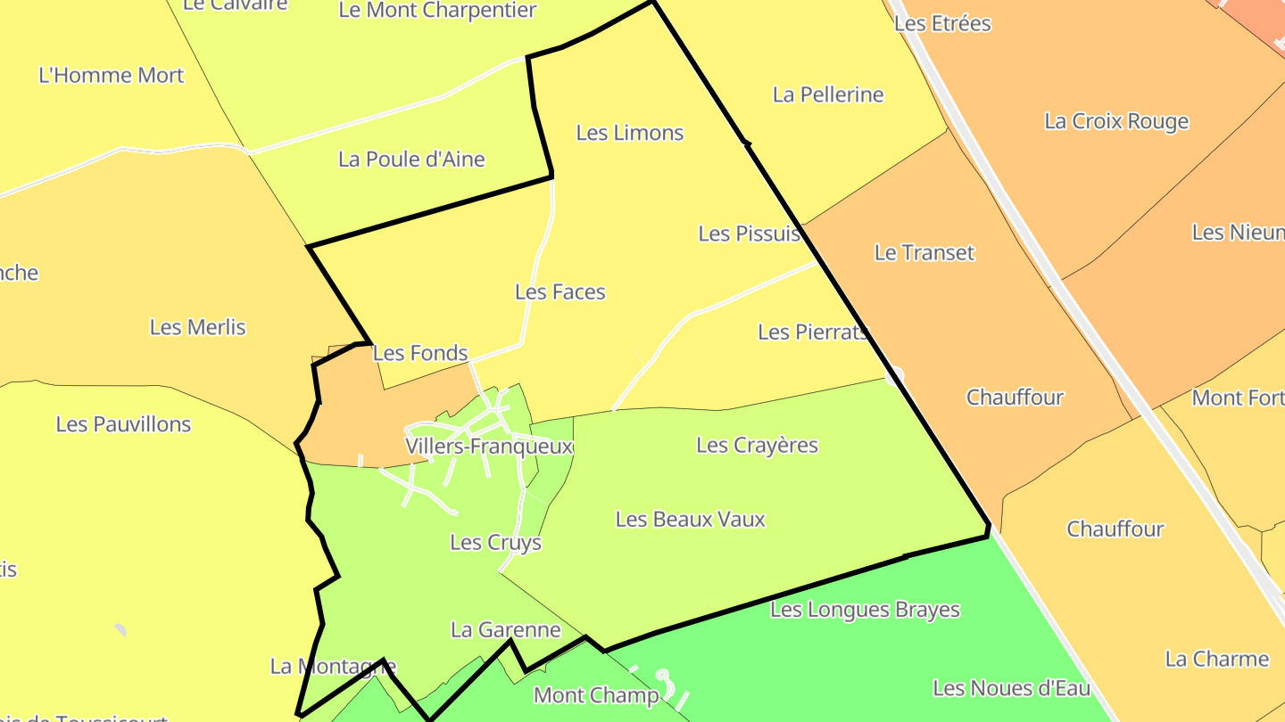 Carte des prix de l'immobilier Villers-Franqueux