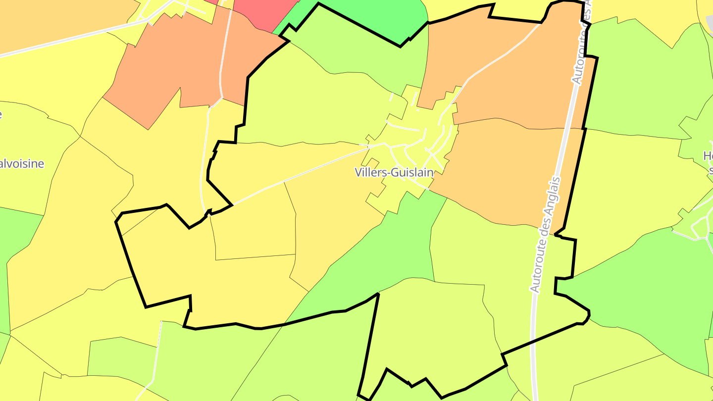 Carte des prix de l'immobilier Villers-Guislain