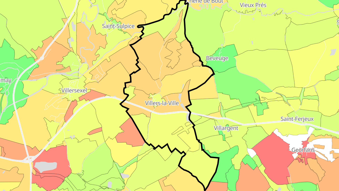 Carte des prix de l'immobilier Villers-la-Ville