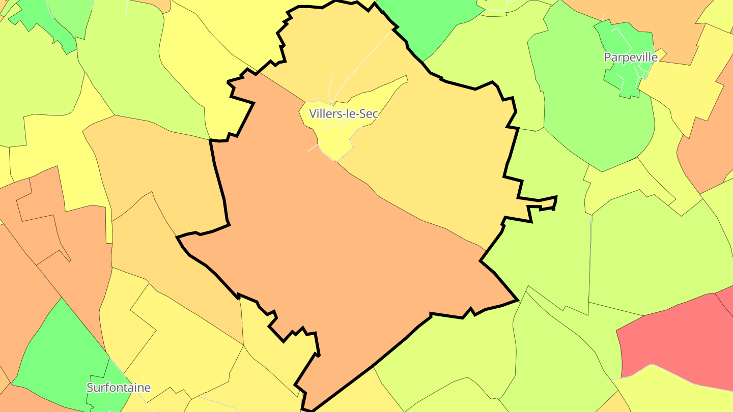 Carte des prix de l'immobilier Villers-le-Sec