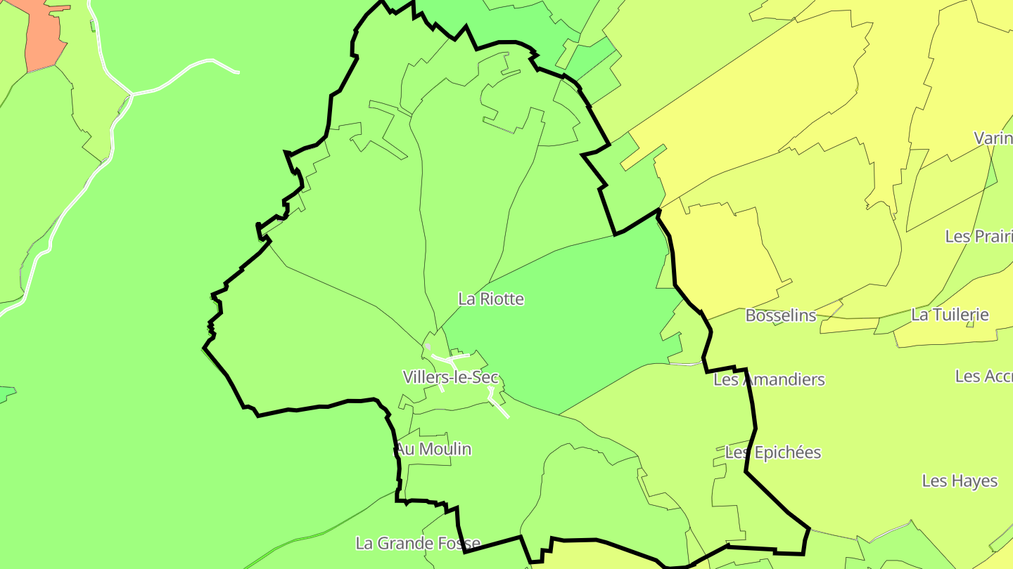 Carte des prix de l'immobilier Villers-le-Sec