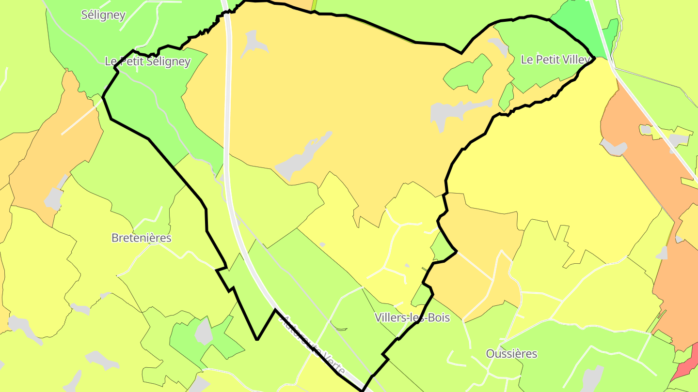 Carte des prix de l'immobilier Villers-les-Bois
