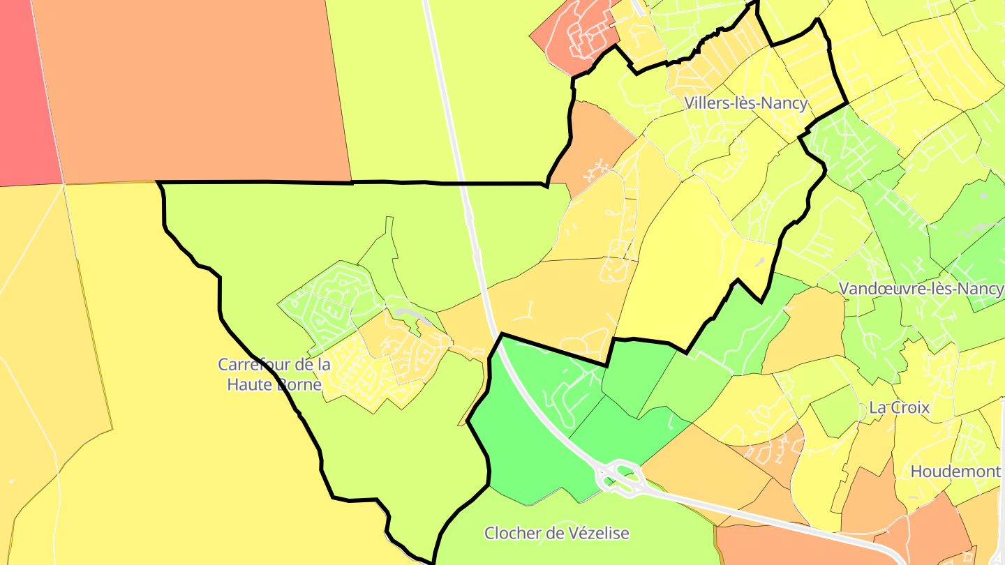Carte des prix de l'immobilier Villers-lès-Nancy
