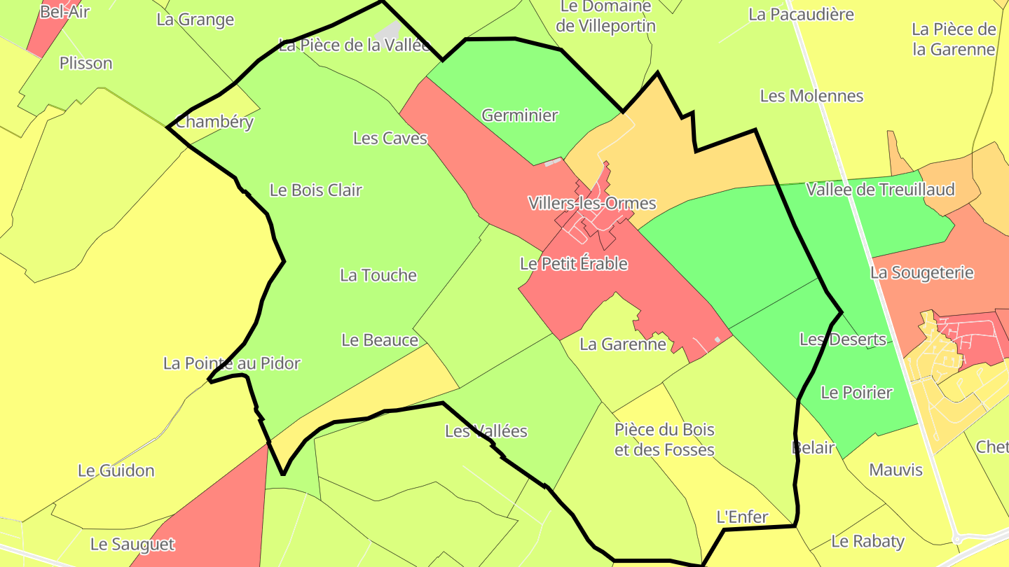 Carte des prix de l'immobilier Villers-les-Ormes