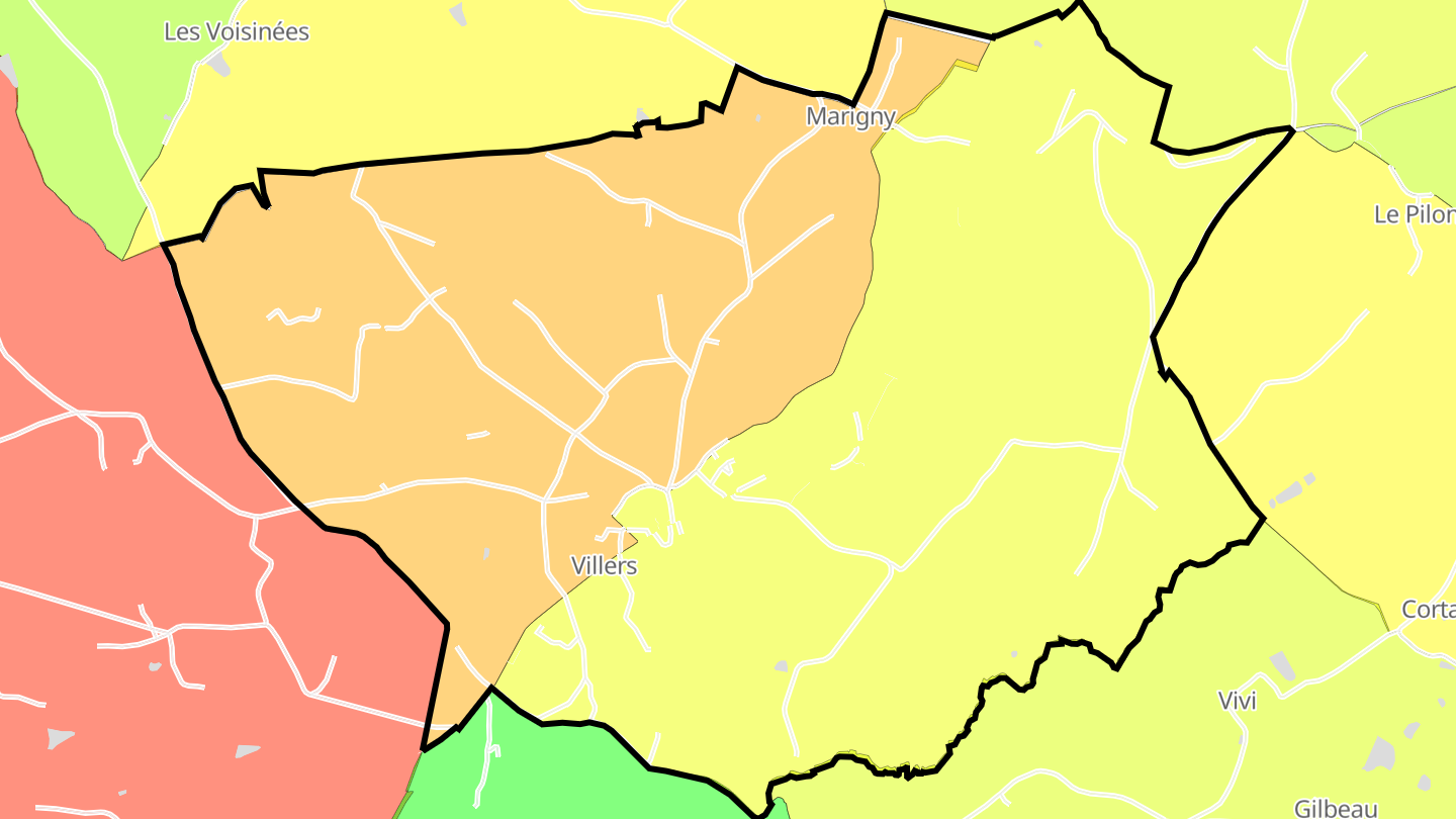 Carte des prix de l'immobilier Villers