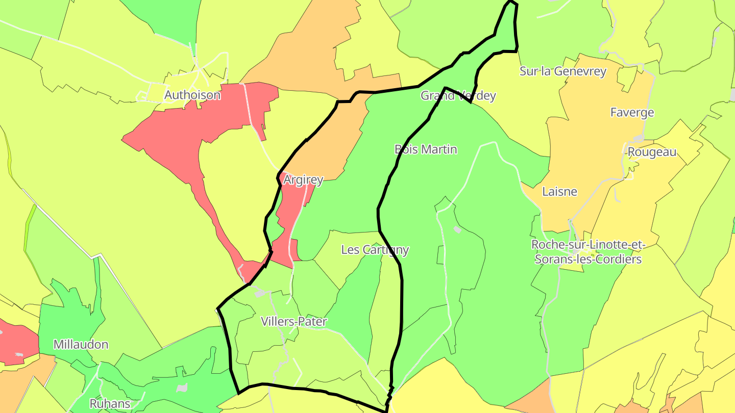 Carte des prix de l'immobilier Villers-Pater