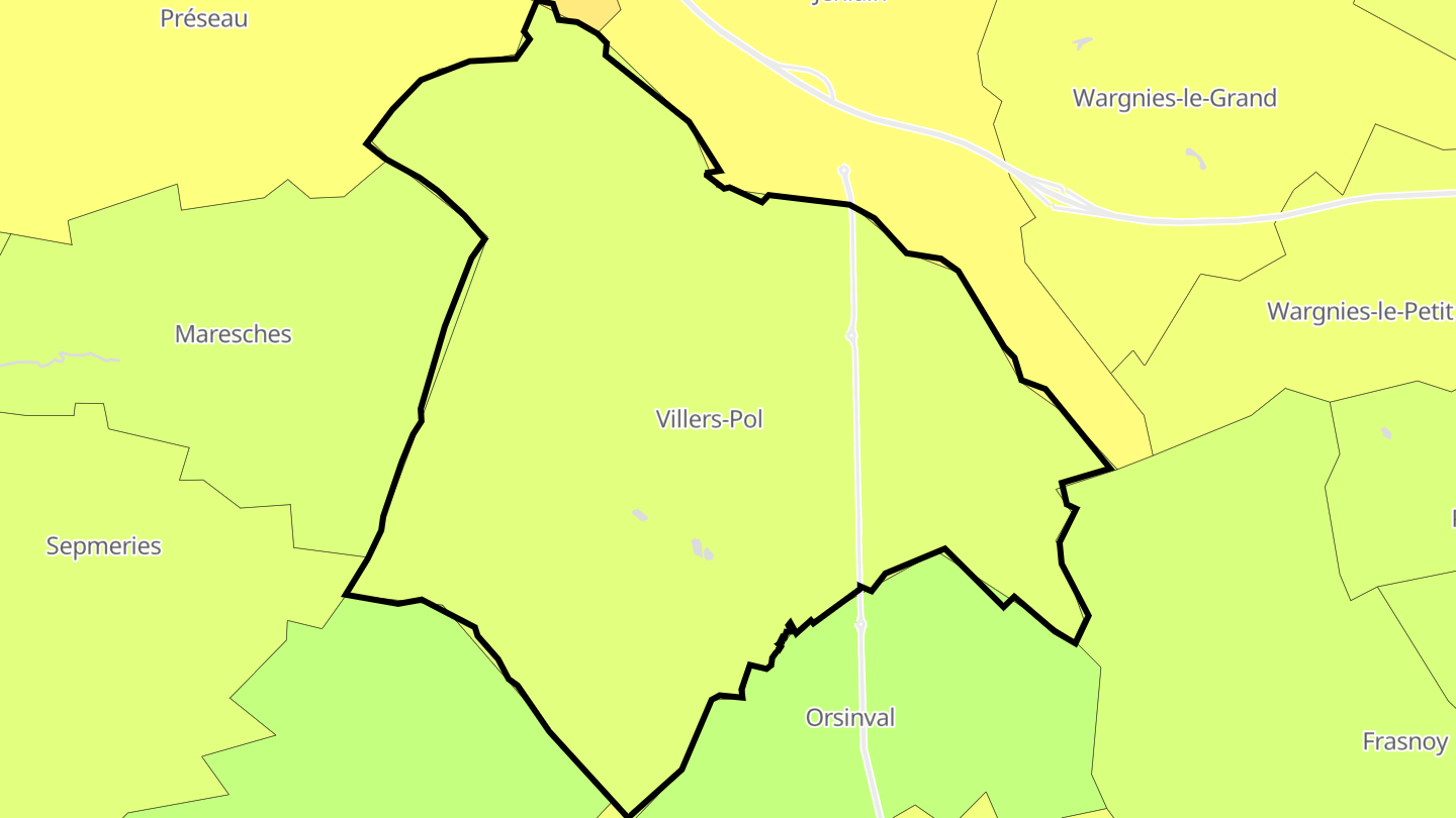 Carte des prix de l'immobilier Villers-Pol