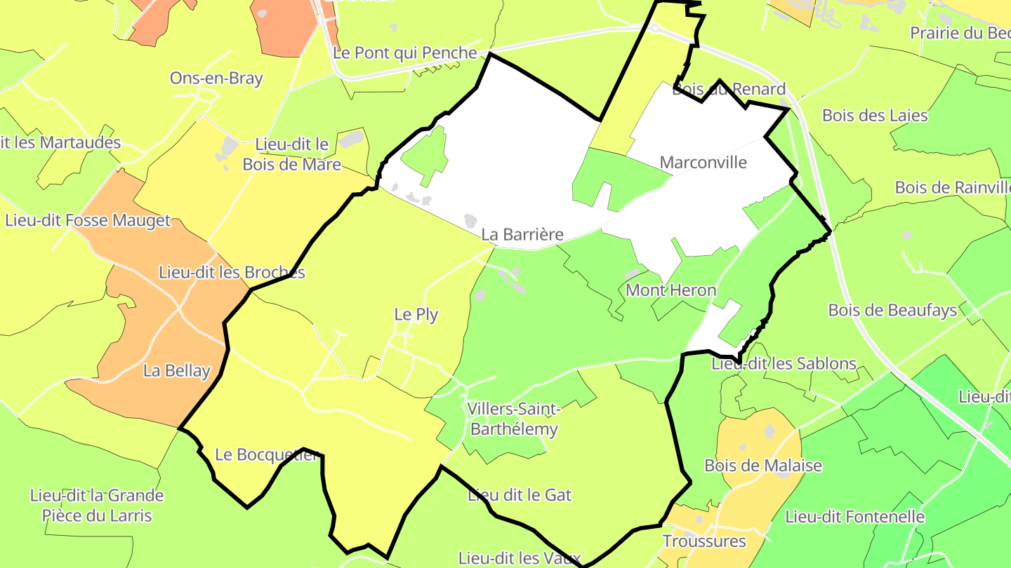 Carte des prix de l'immobilier Villers-Saint-Barthélemy