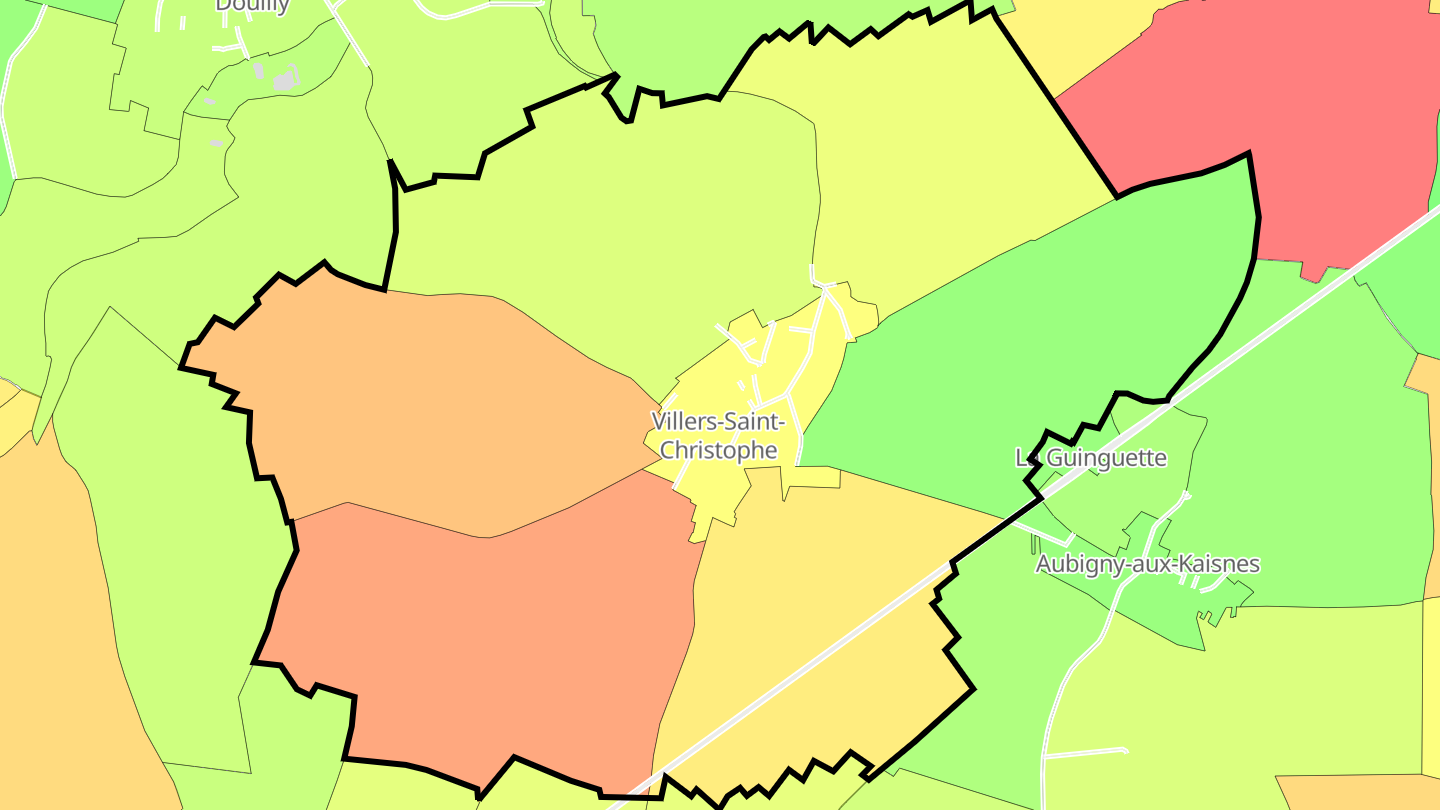 Carte des prix de l'immobilier Villers-Saint-Christophe