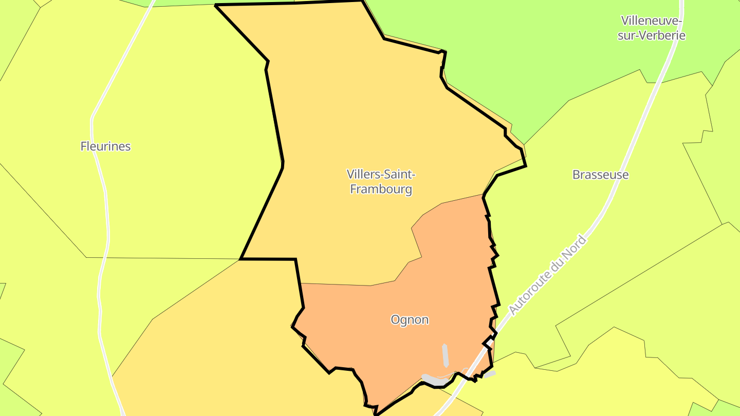 Carte des prix de l'immobilier Villers Saint Frambourg-Ognon