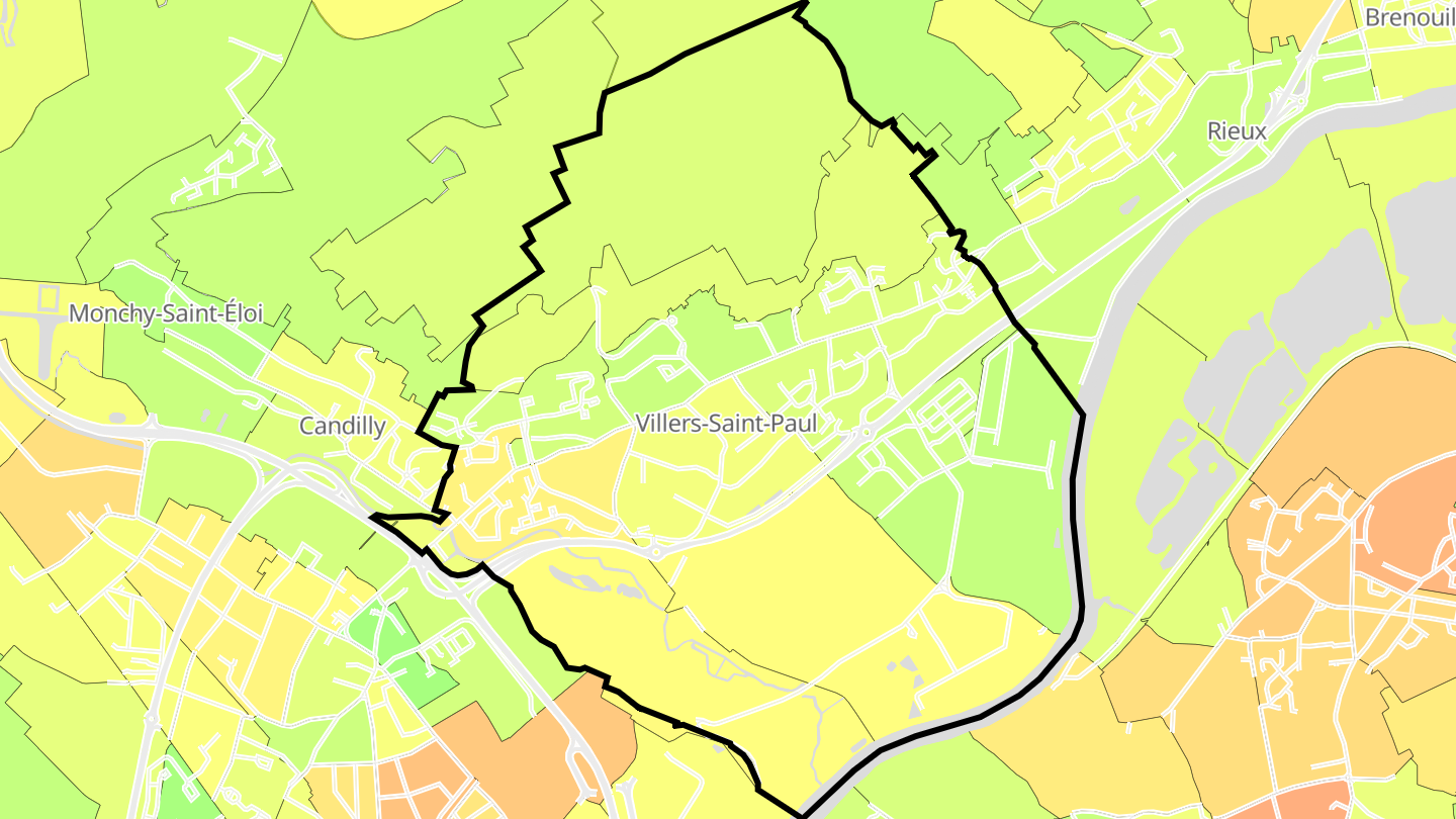 Carte des prix de l'immobilier Villers-Saint-Paul