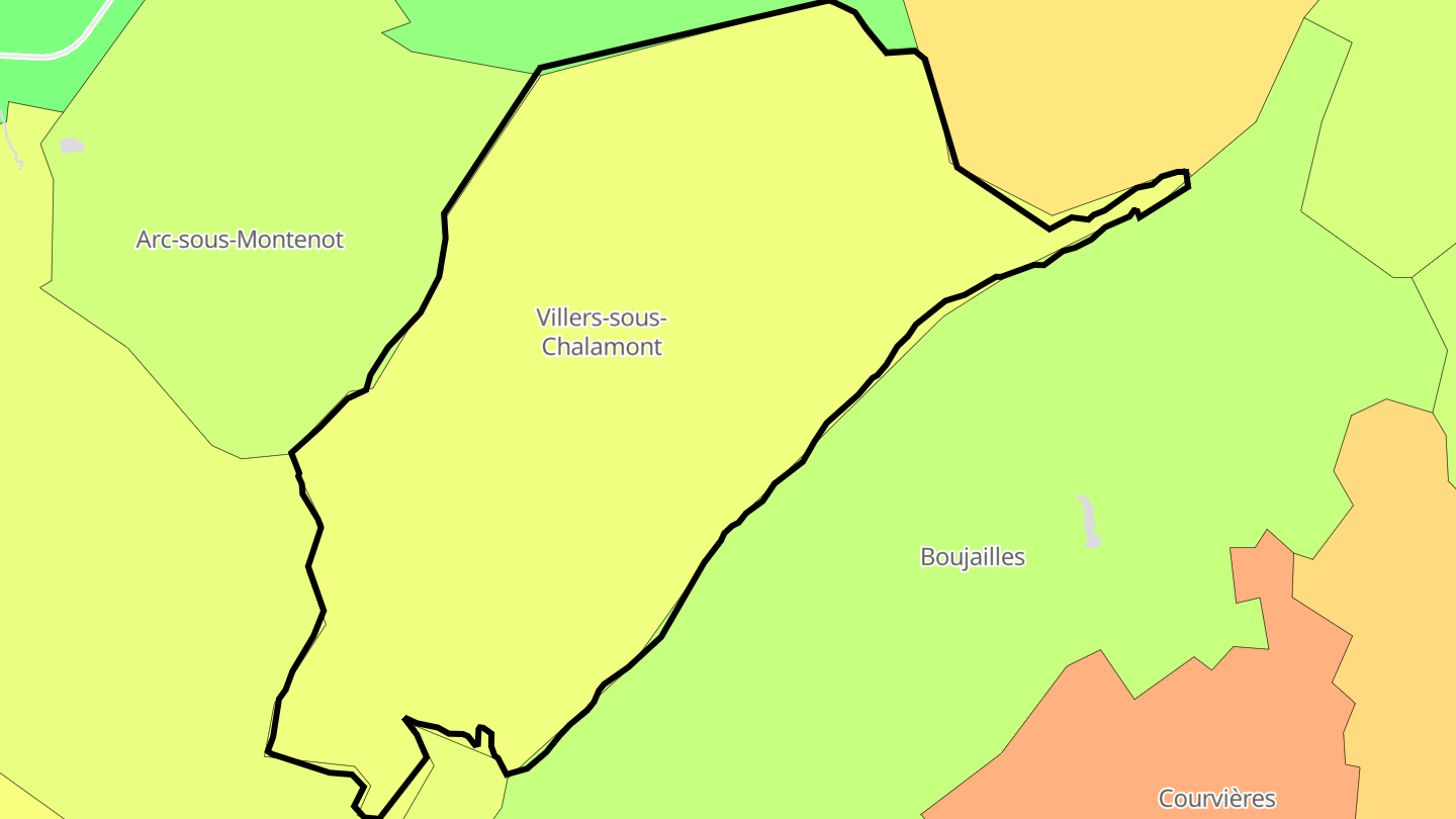 Carte des prix de l'immobilier Villers-sous-Chalamont