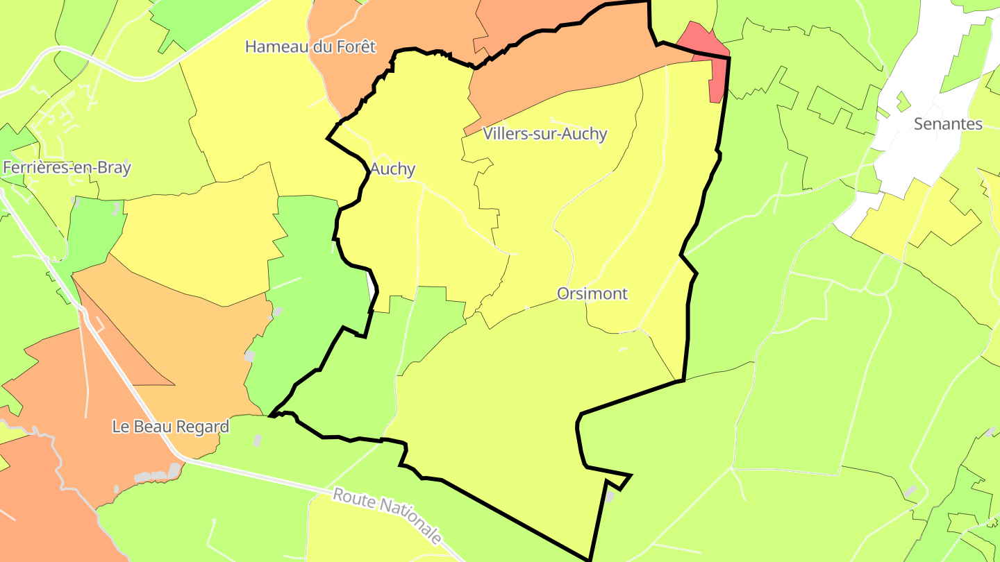 Carte des prix de l'immobilier Villers-sur-Auchy