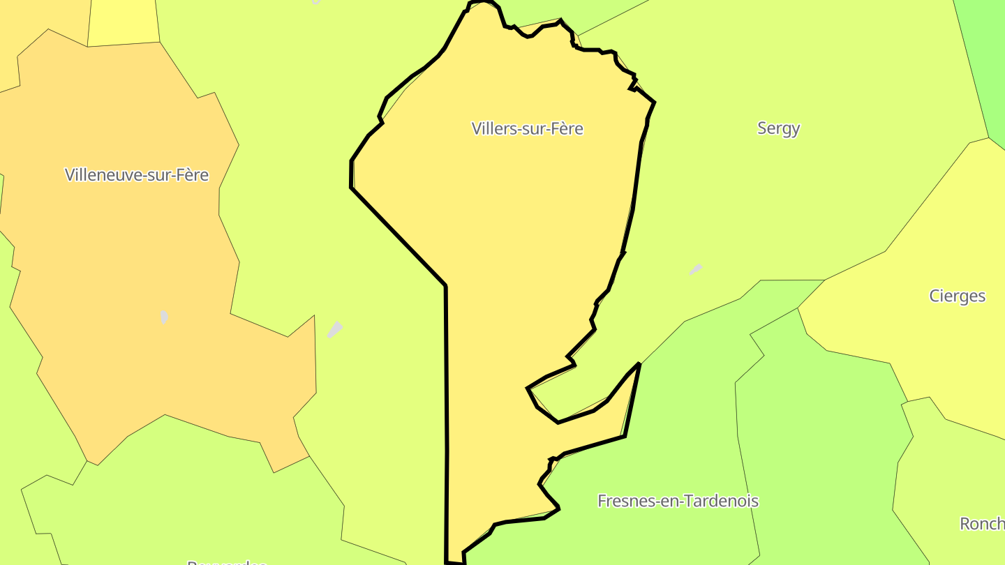 Carte des prix de l'immobilier Villers-sur-Fère