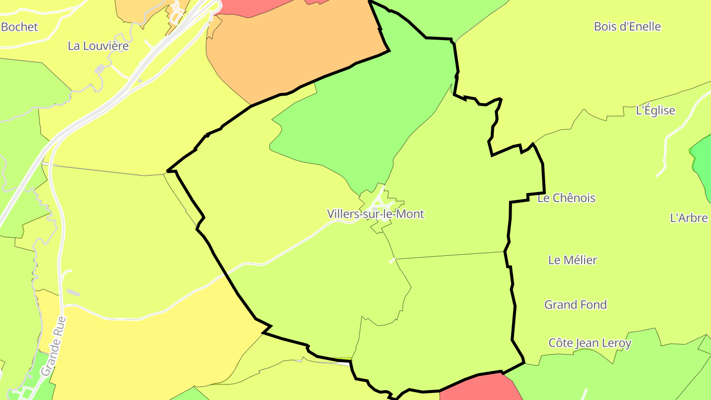 Carte des prix de l'immobilier Villers-sur-le-Mont