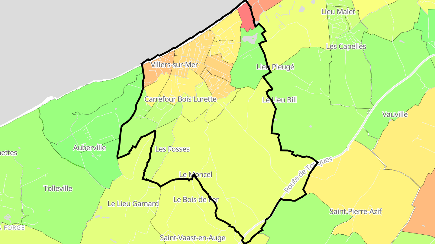 Carte des prix de l'immobilier Villers-sur-Mer