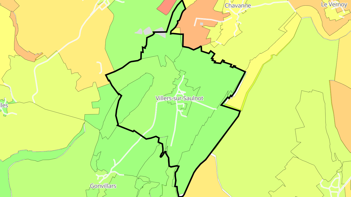 Carte des prix de l'immobilier Villers-sur-Saulnot
